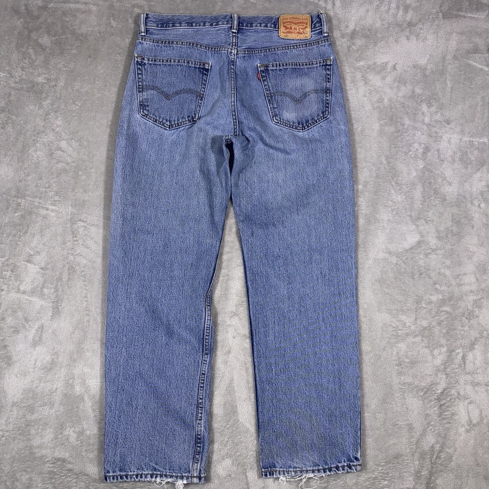Levis 550 Jeans Mens 36x32 Blue Medium Wash Relaxed Tapered Denim Casual - Picture 4 of 13